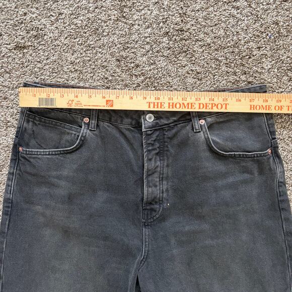 We The Free Deep Trance Dropped Boyfriend Jeans 32 Black Streetwear Wide Leg - Picture 7 of 12